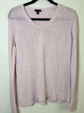 Ann Taylor Soft Blush V Neck Sweater | Lightweight Knit